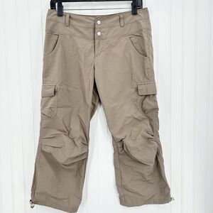 Lucy Activewear Pants Womens 6 Cargo Crop Brown Hiking Gorpcore Trail Cinch Hems